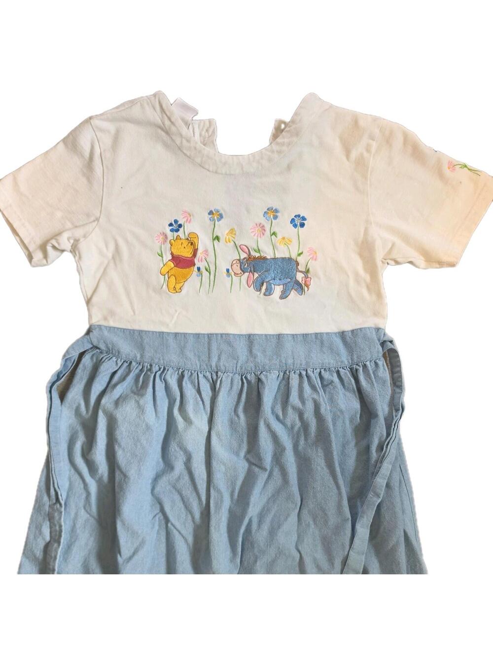 Disney Store Winnie the Pooh Dress Women Small Embroidered Chambray sweet modest